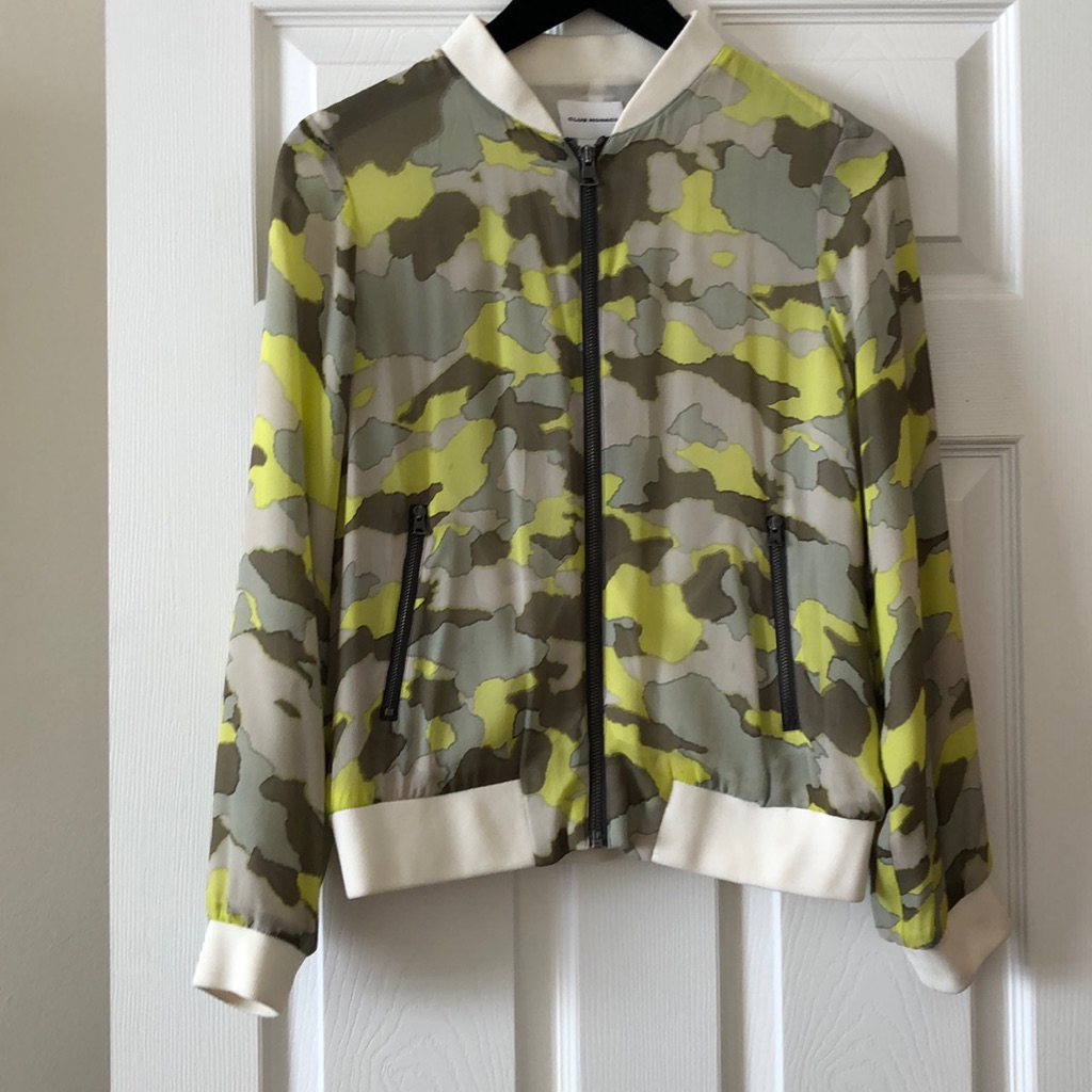 Club Monaco Silk Bomber Jacket